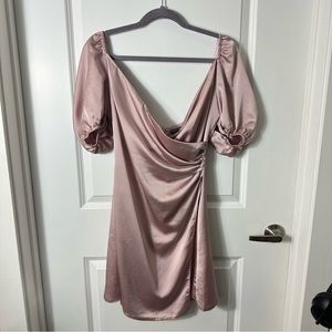 Nasty Gal Pink silky mini dress